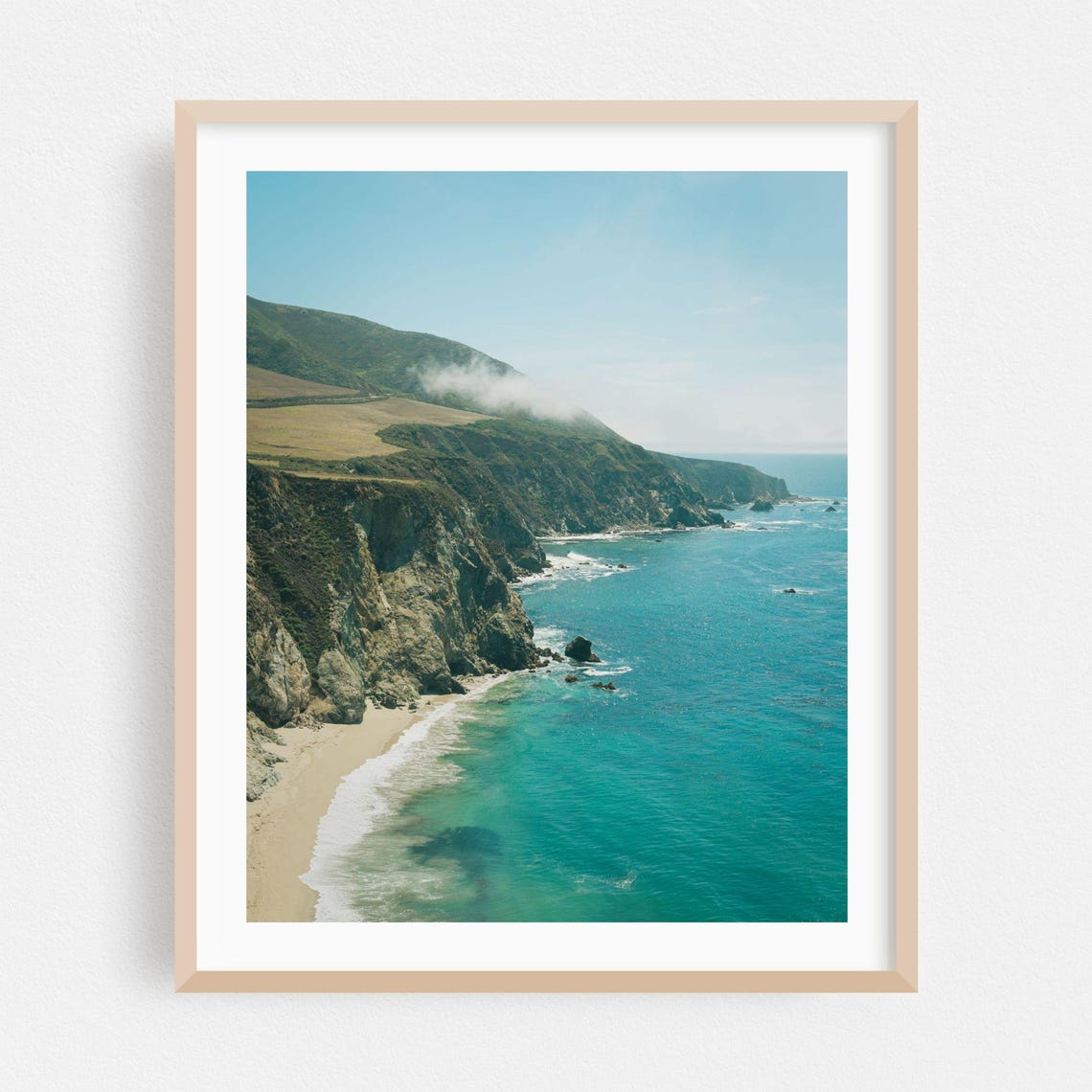 Dramatic Rocky Sea Cliffs Turquoise Ocean Coastal Landscape Poster