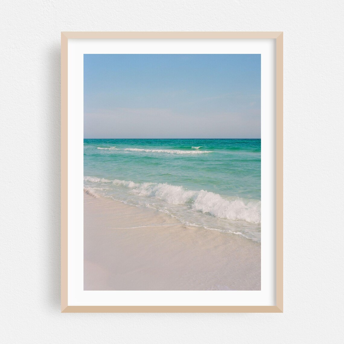 Santa Rosa Beach White Sand Turquoise Waves Seascape Photography Poster