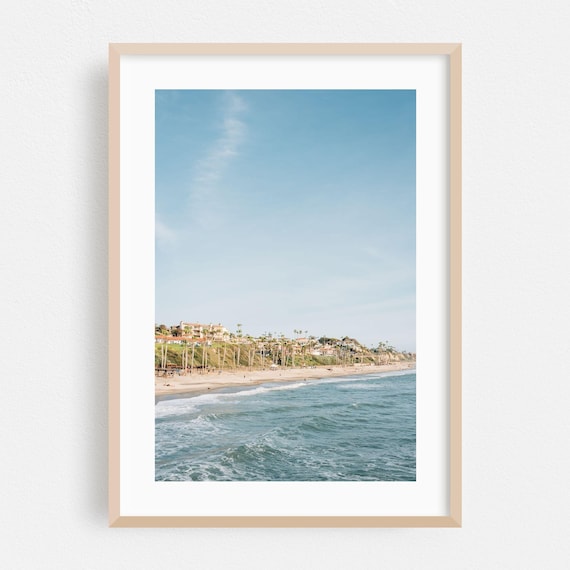 Palm Tree Beach Shore Pastel Coastal Photography Print Ocean View