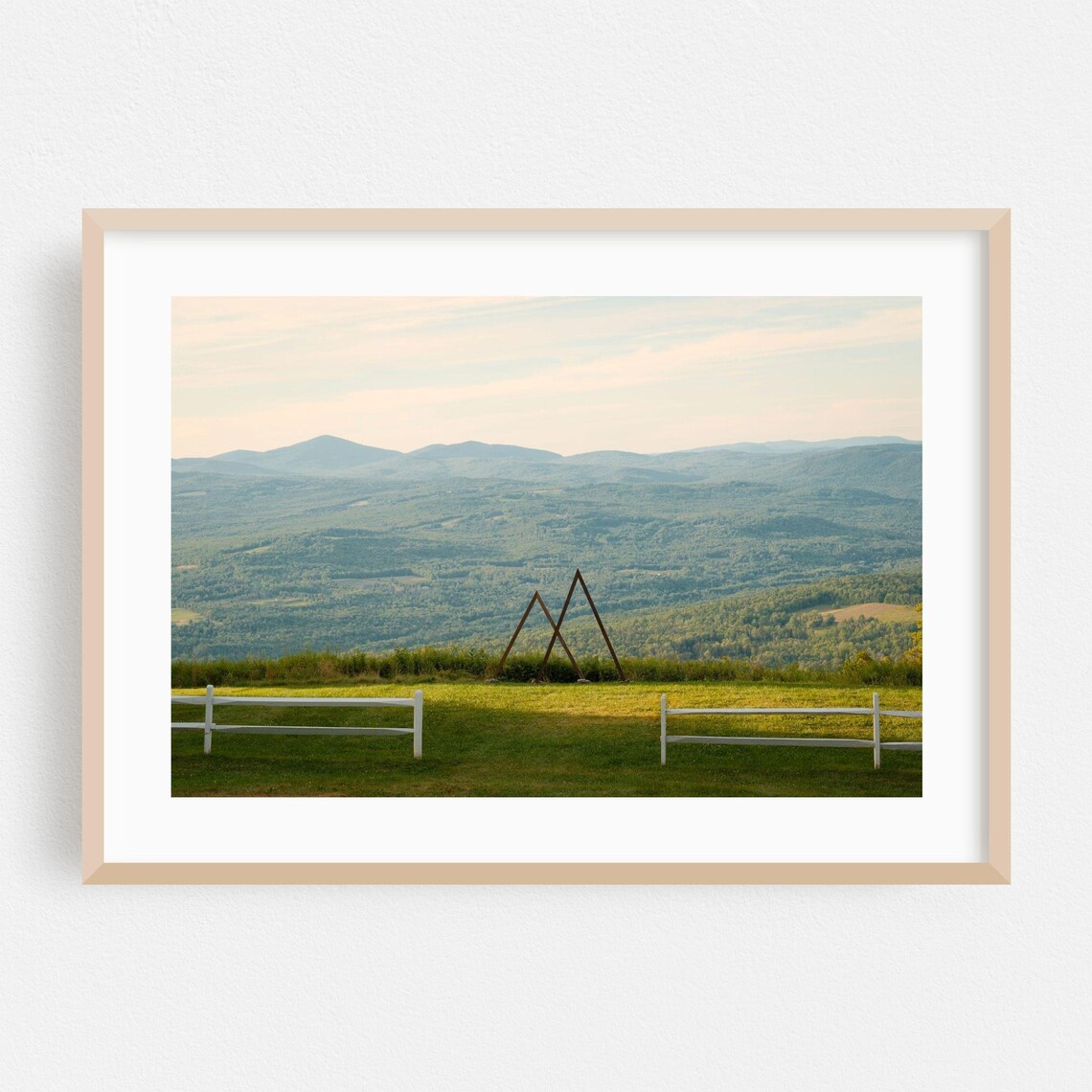 Burke Vermont Green Mountain Valley White Fence Scenic Vista Poster