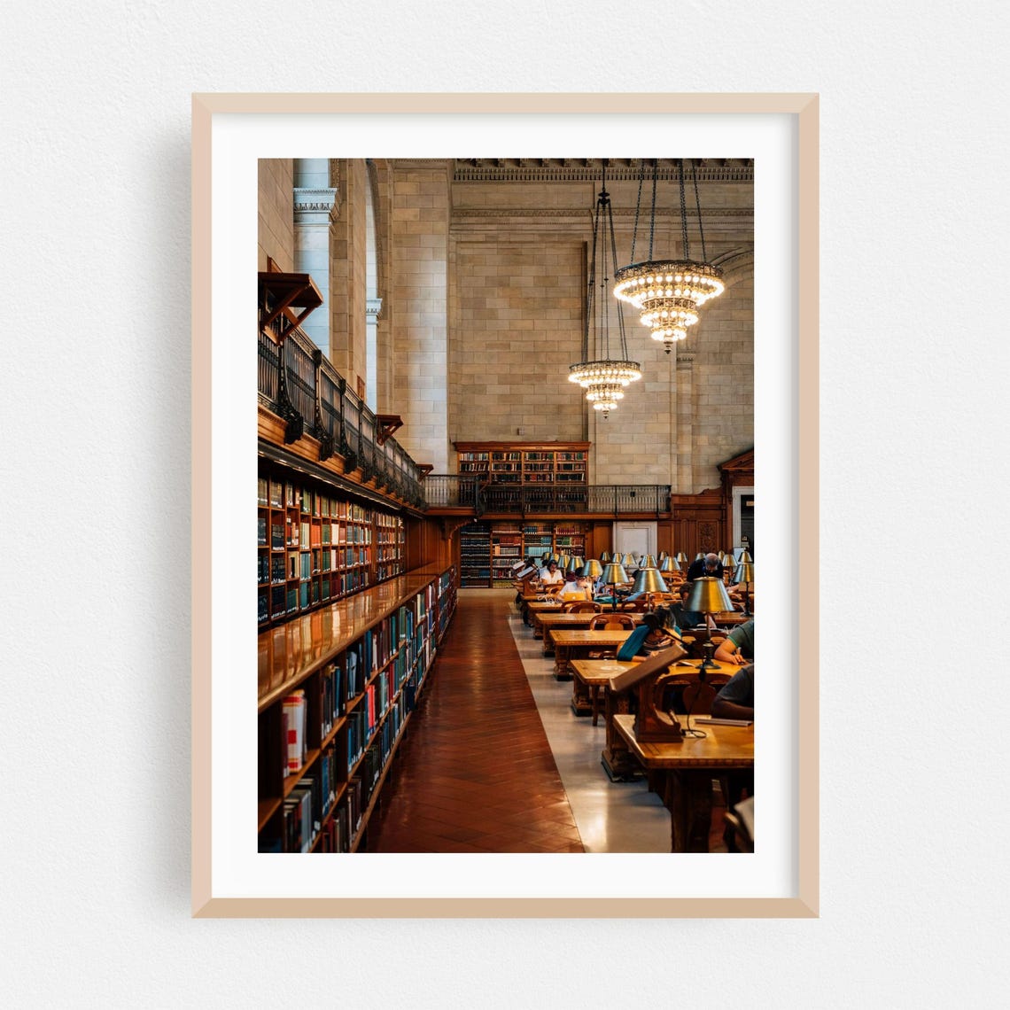 Historic Manhattan Library Reading Room Interior Photo Poster