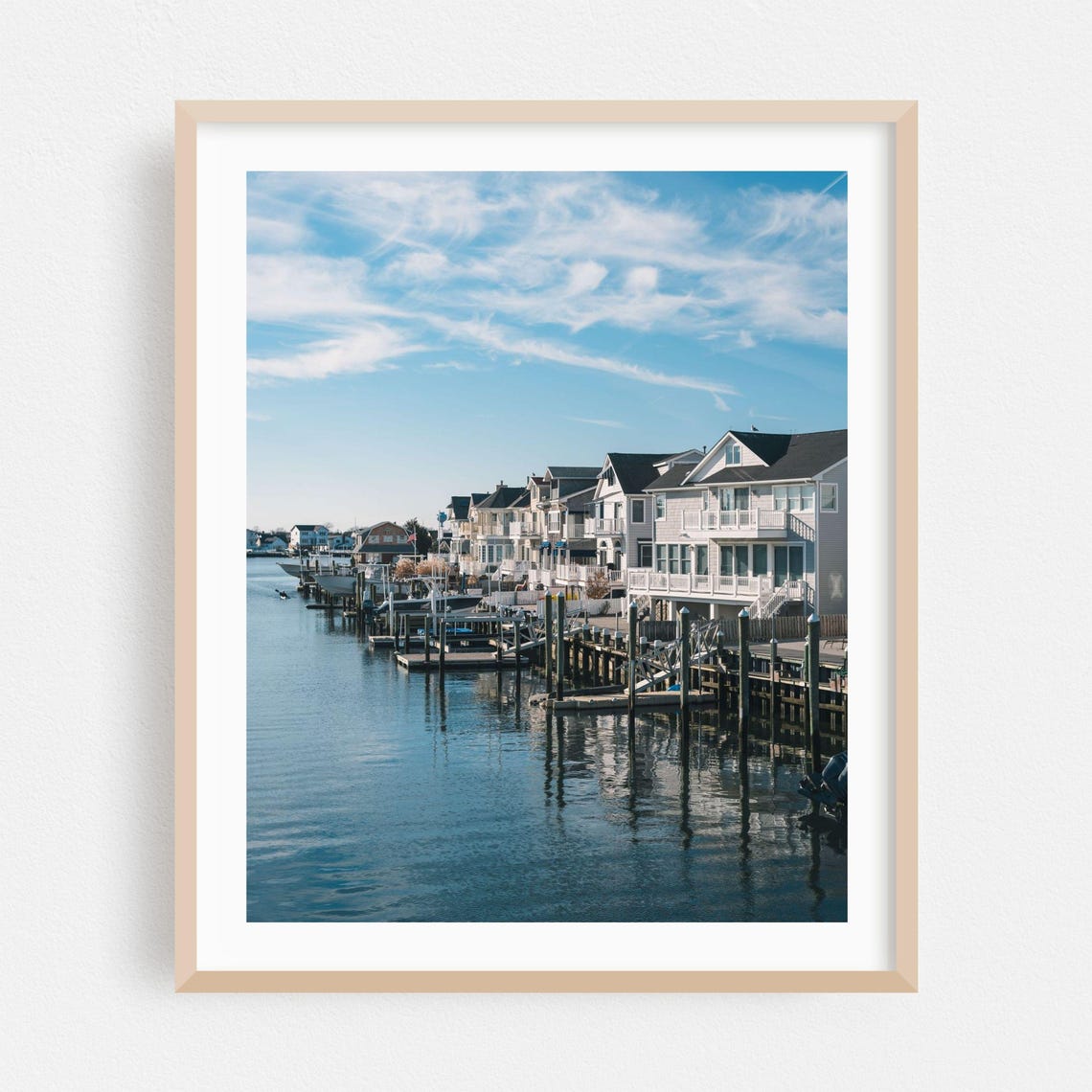 Point Pleasant Beach Harbor Waterfront Houses Nautical Poster