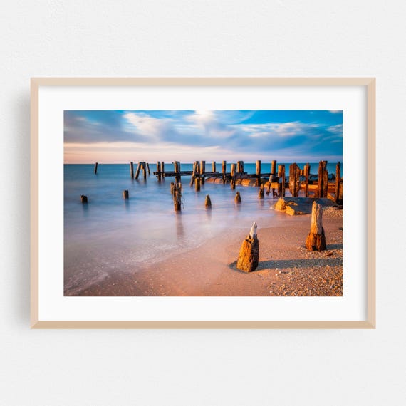 Cape May Print New Jersey Wall Art Beach Framed Coast Home Decor Sunset Poster Ocean Fine Landscape Coastal Rustic