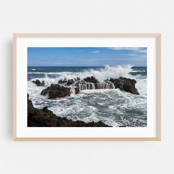 Ocean Print Waves Wall Art Seascape Framed Coast Home Decor Water Poster Beach Fine Landscape Photography Surf Meets Lava