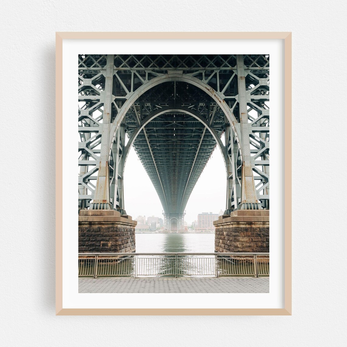 New York Steel Bridge Underpass Arches Over East River Poster