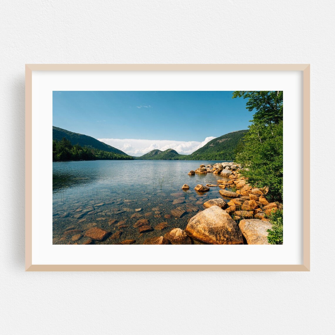 Maine Mountain Lake Summer Landscape Nature Photography Poster