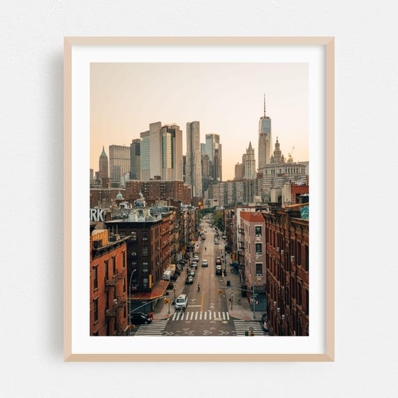 Manhattan Street View With One World Trade Center Skyline Poster