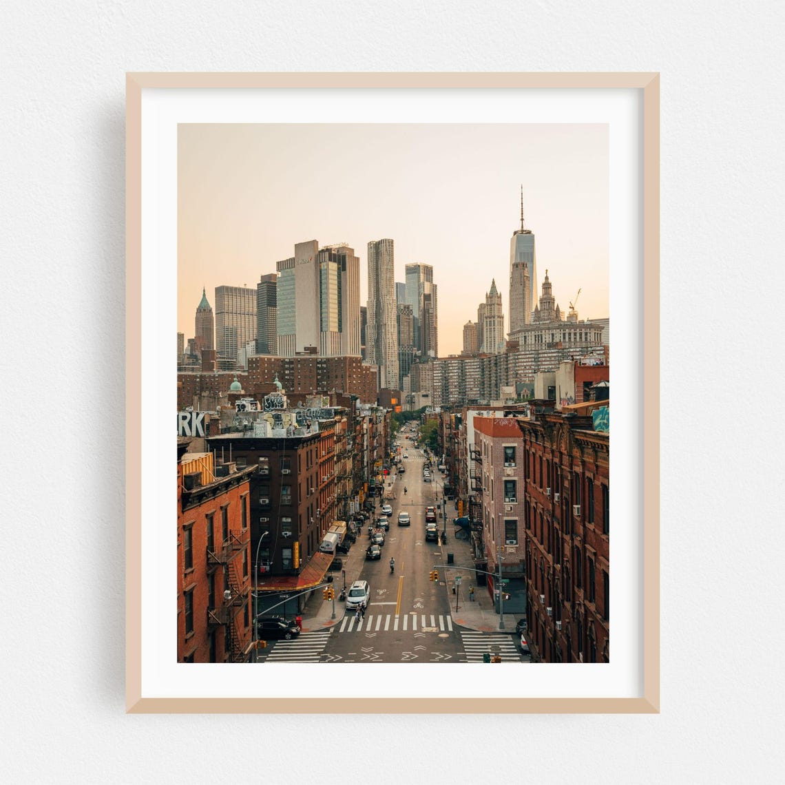 Manhattan Street View With One World Trade Center Skyline Poster