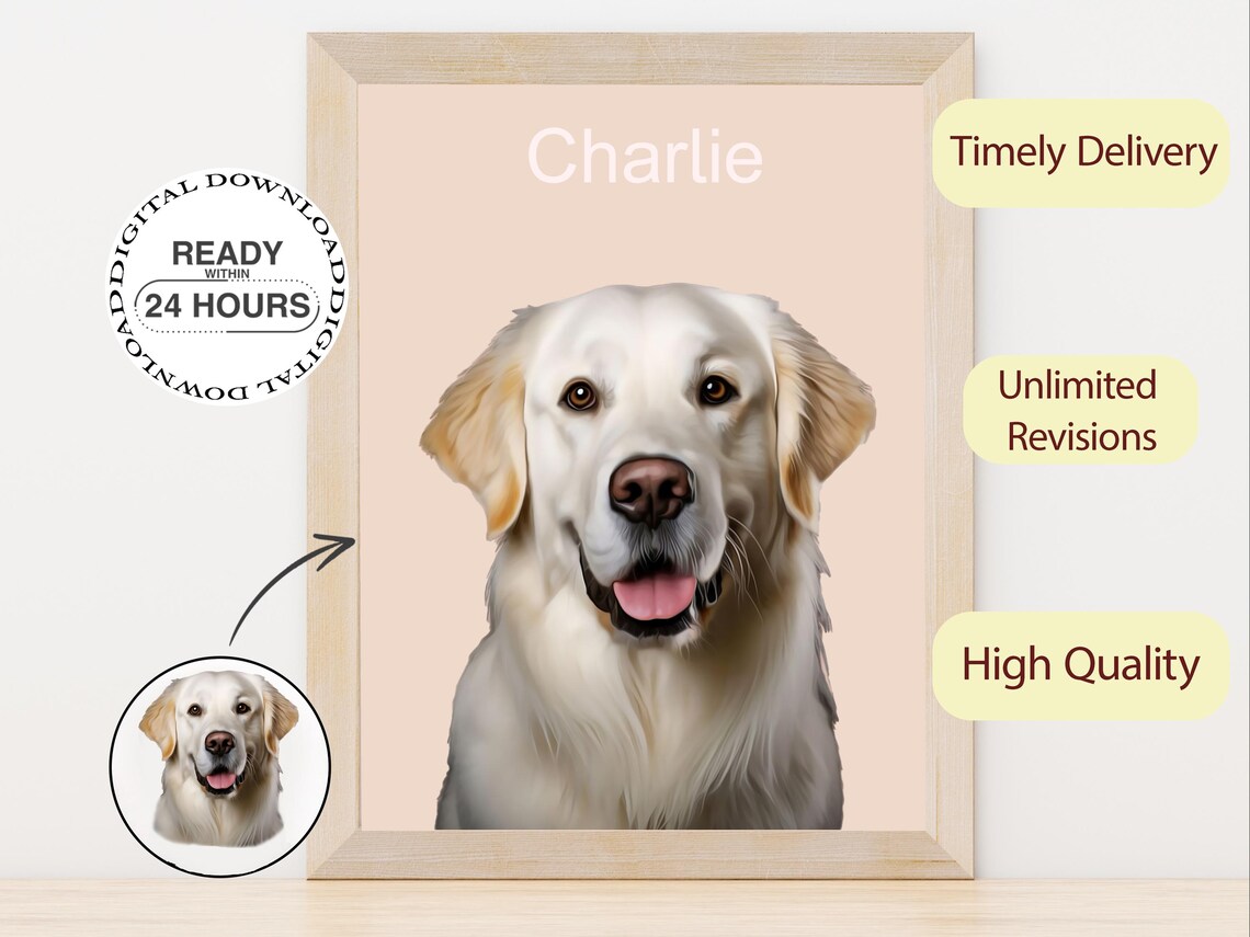 Custom Oil Painting Pet Portrait, Gift For Mom - Image 4