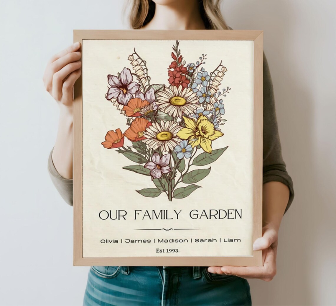 Birth Flowers Print for Moms, Mother's Day Gift - Image 4