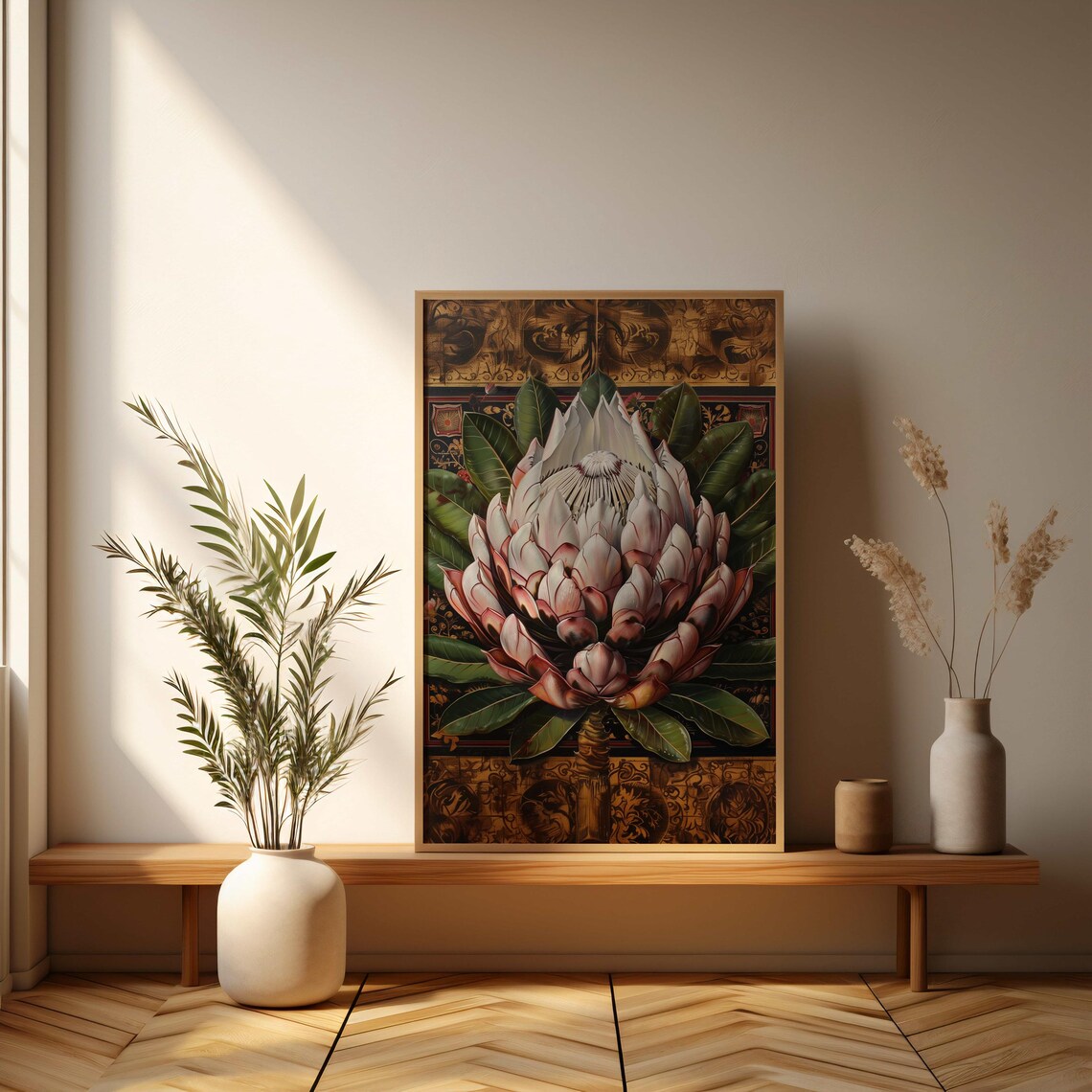 Protea Botanical Floral Poster Print, Nature Study - Image 3
