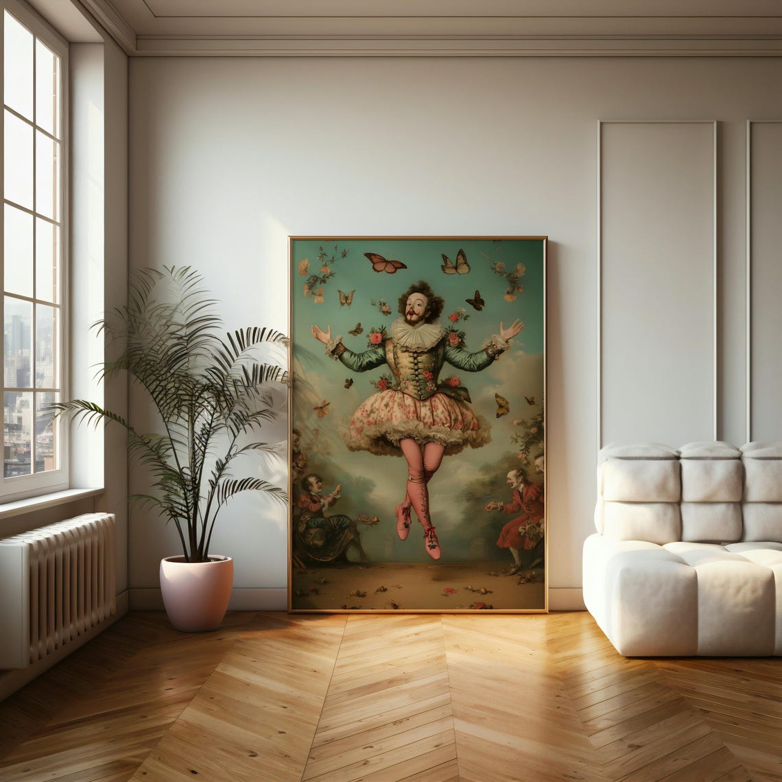 Whimsical Butterfly Jester Poster Enchanting Colorful Art Print Combining Victorian Elegance And Playful Nature For Unique Decor - Image 2
