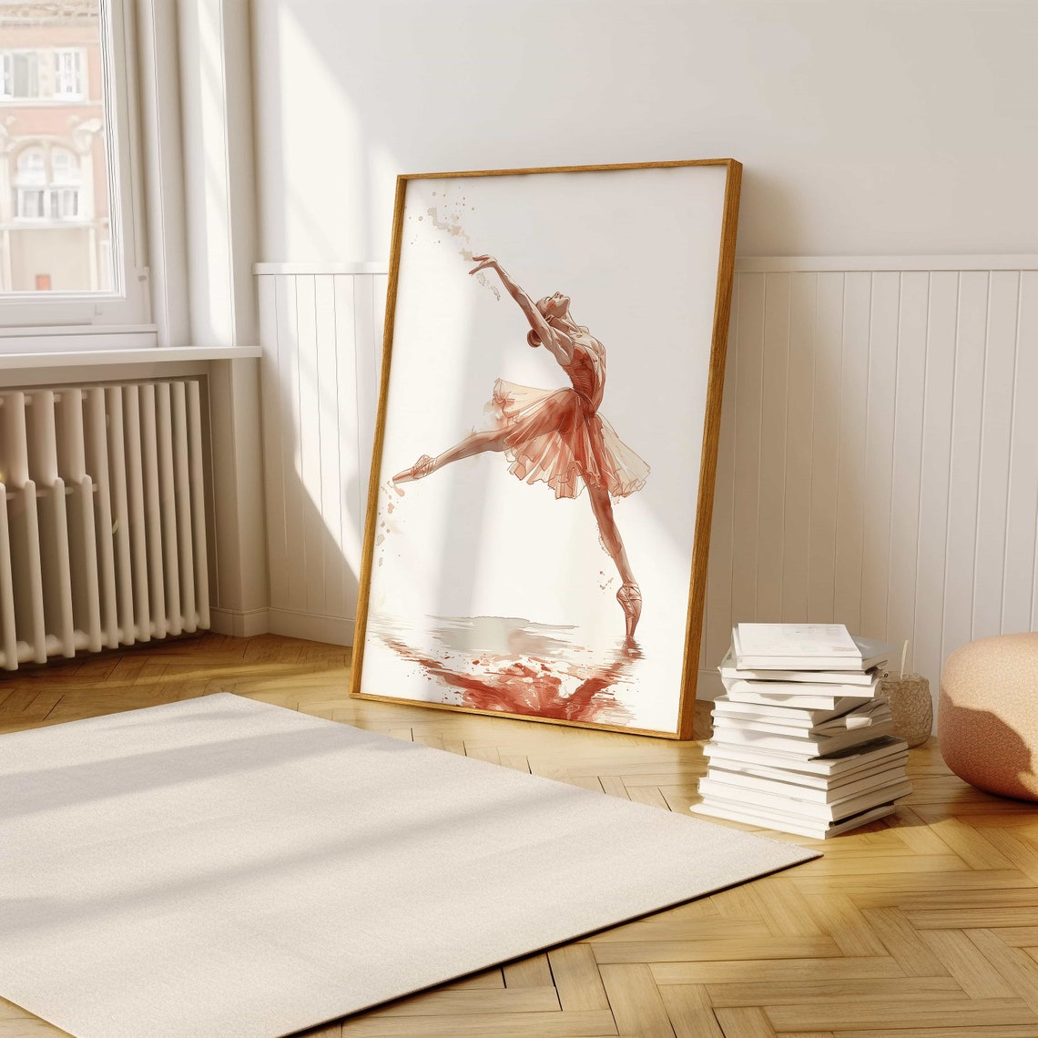 Graceful Ballet Dancer Poster Beautiful Watercolor Ballerina Wall Art - Image 5