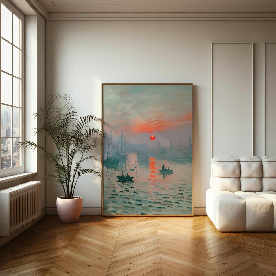 Claude Monet Impression Sunrise Harbor Boats Classic Art Poster - Image 2