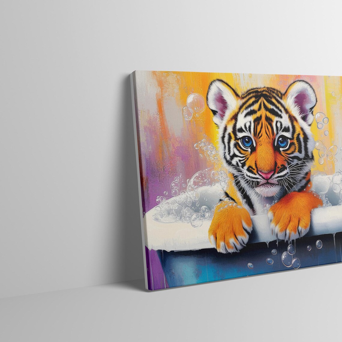 Tiger In A Bathtub, Funny Bathroom Nursery Decor - Image 4