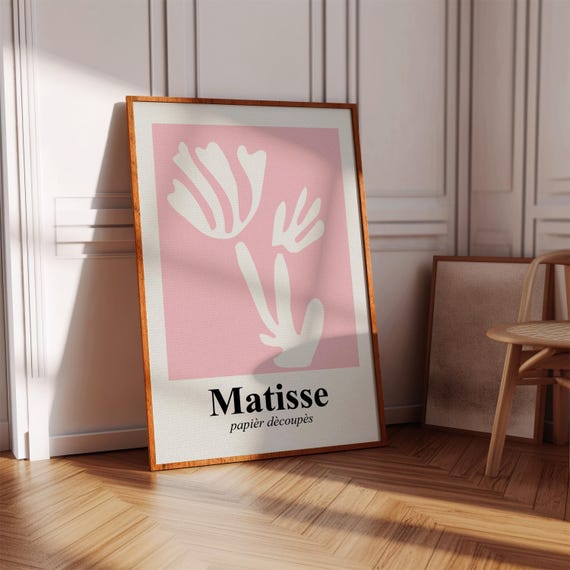 Matisse Style Pink Floral Art Print