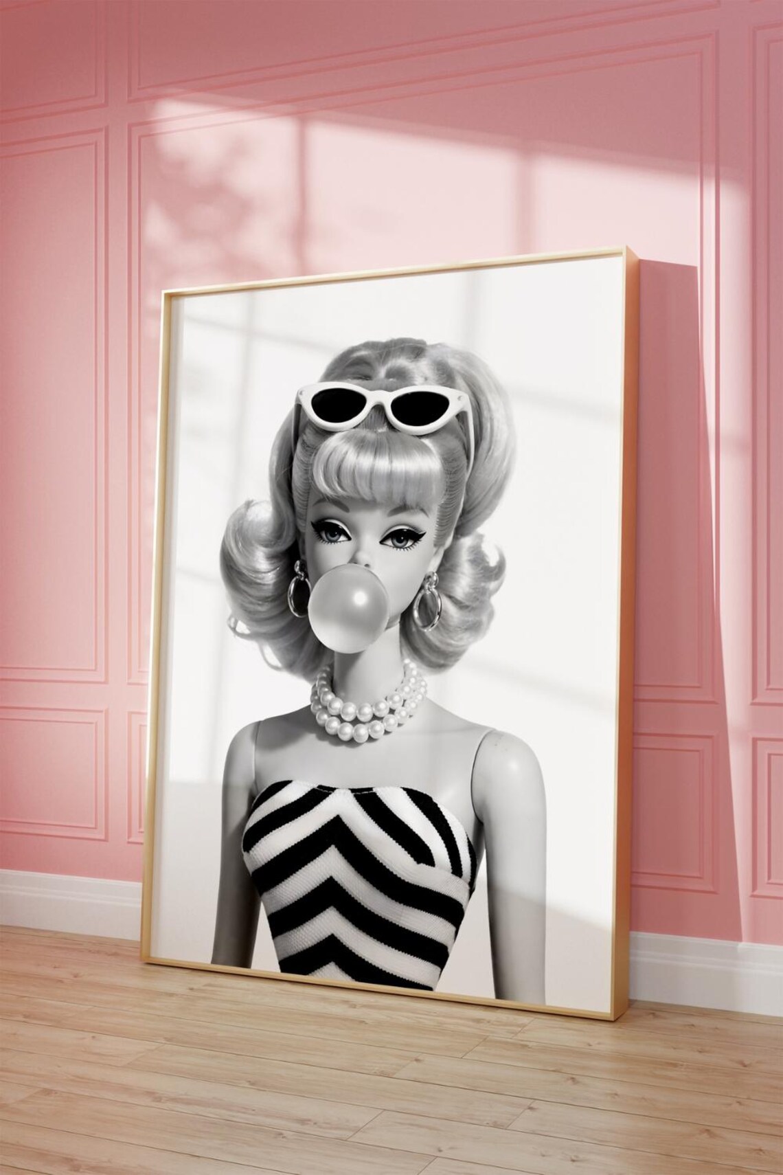 Retro Doll Art Print, Fashion Girl Decor
