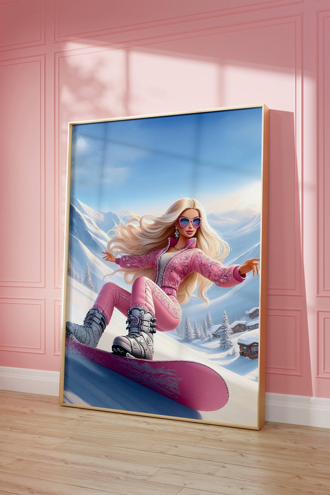 Snowboarding Fashion Doll Poster, Winter Sports Art Print