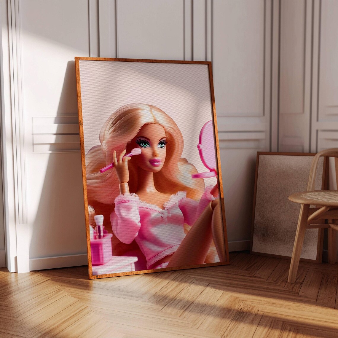 Blonde Fashion Doll Pink Makeup Poster Art Print