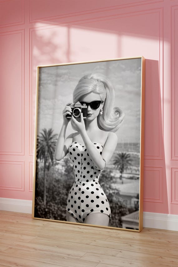 Black And White Poster Girly 90s Vibe Art Vintage Wall Digital Download