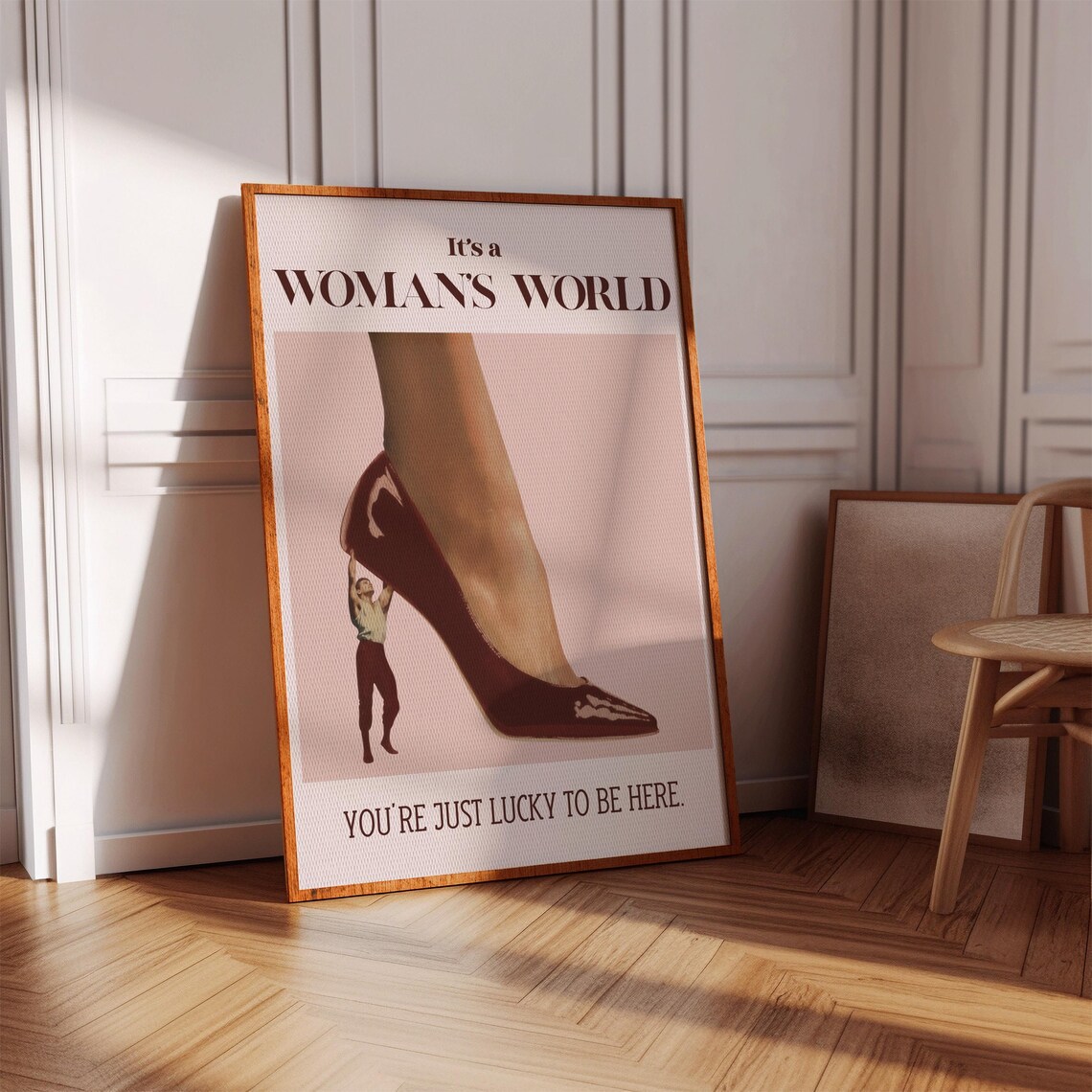 Retro Womans World Poster Print, Feminist Decor