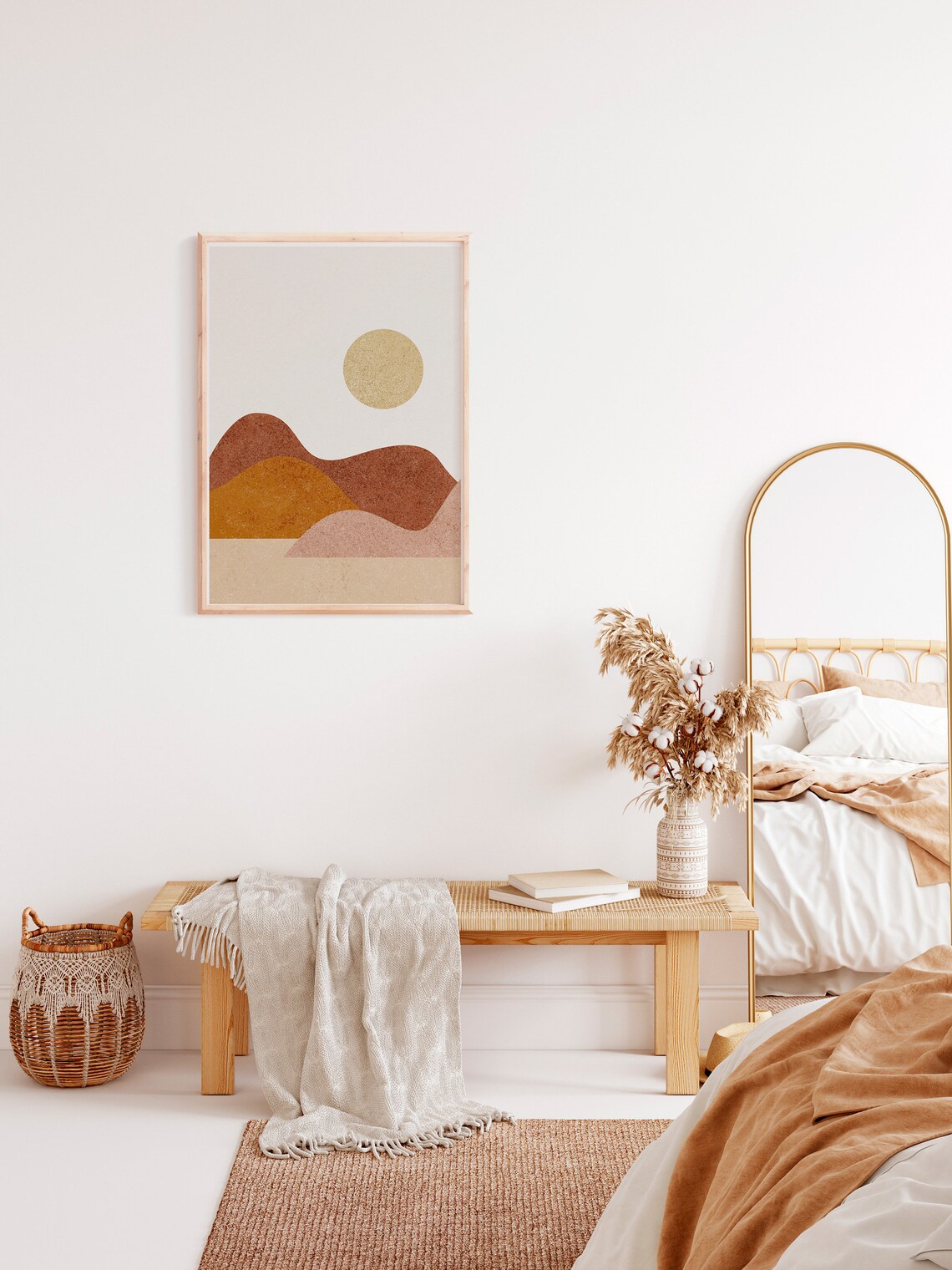 Desert Illustration Wall Art Abstract Mountains Download Modern Poster Bohemian Colors Print Abstract Boho Home Decor - Image 3