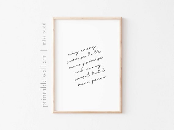 Sunrise Holds Promise Sunset Hold More Peace Poster Positive Mindset Quote Download Motivational Home Decor