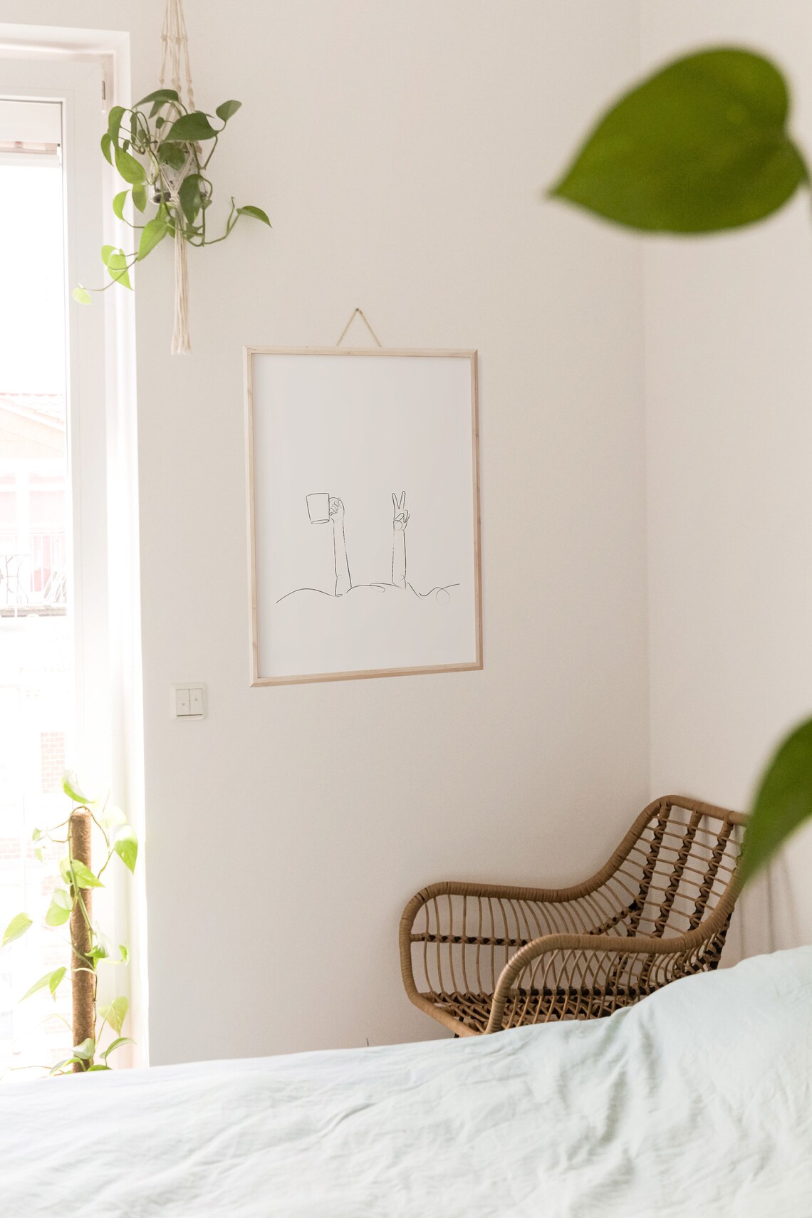 Morning Coffee Single Line Drawing, Scandinavian Art Print - Image 2