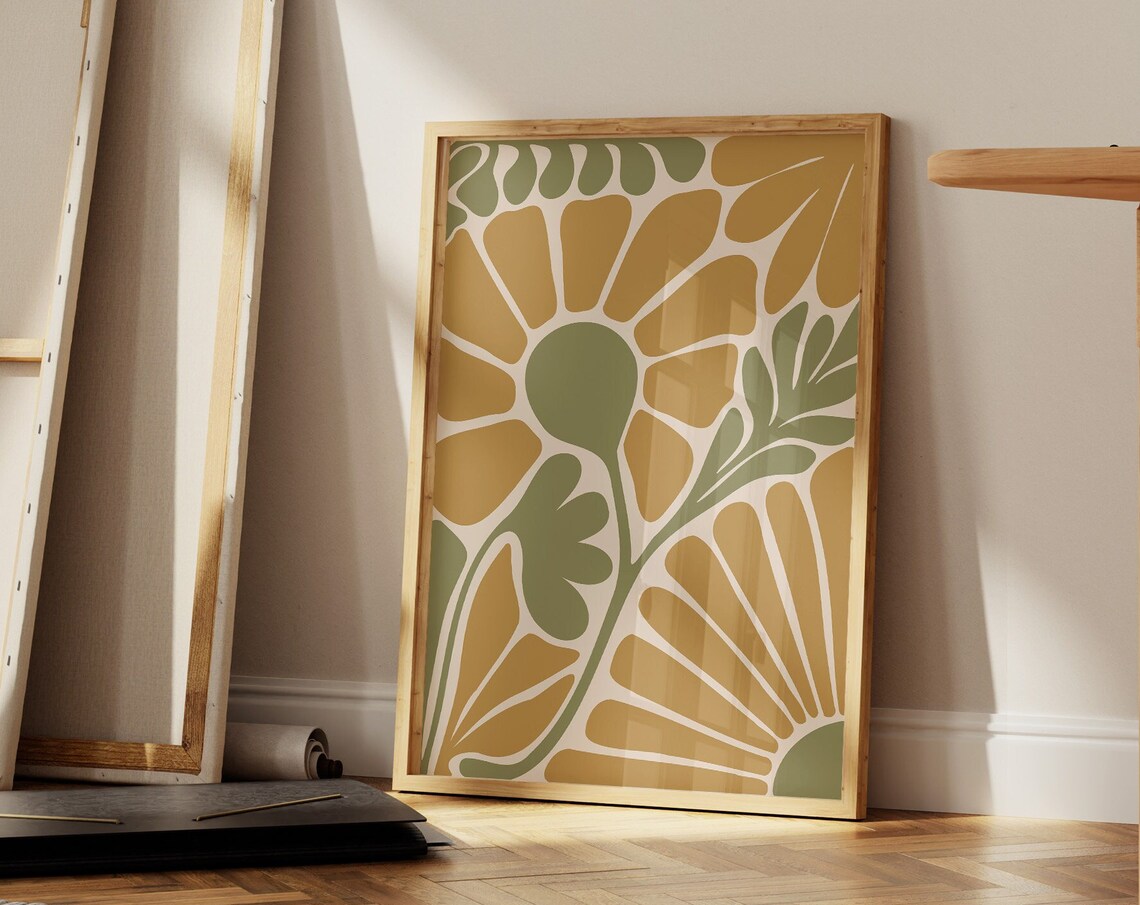 Abstract Botanical Boho Flower Market Art Print