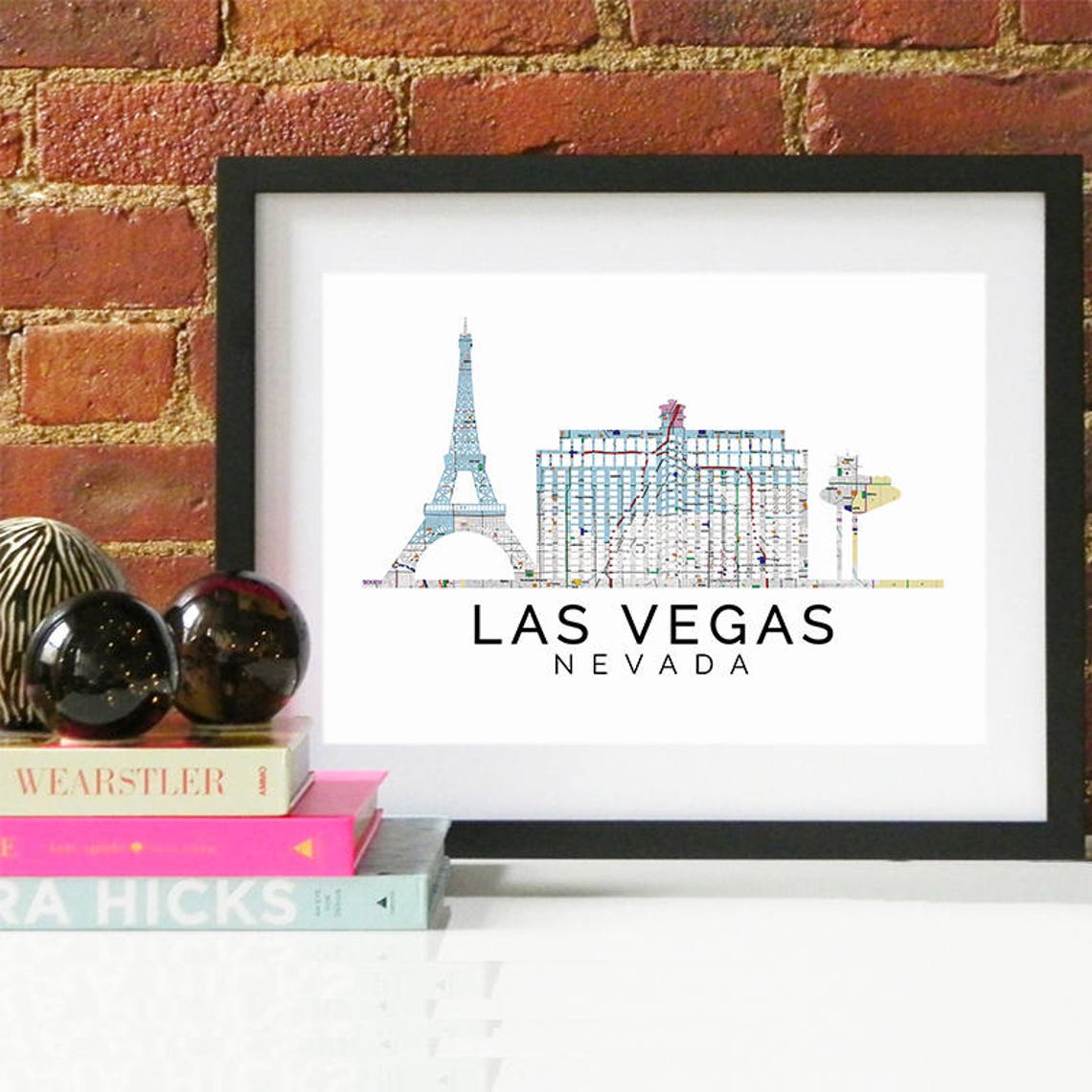 Las Vegas Print Las Vegas Skyline Las Vegas Art Las Vegas Poster Las Vegas Watercolor Las Vegas Art Print Las Vegas Map Las Vegas - Image 2