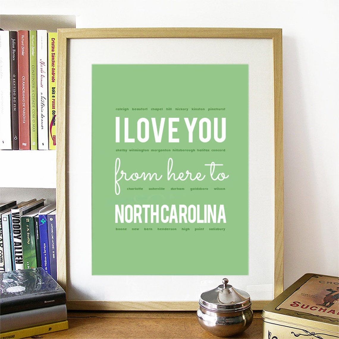 I Love You From Here To North Carolina North Carolina Print North Carolina Skyline North Carolina Art North Carolina Poster Nc - Image 2