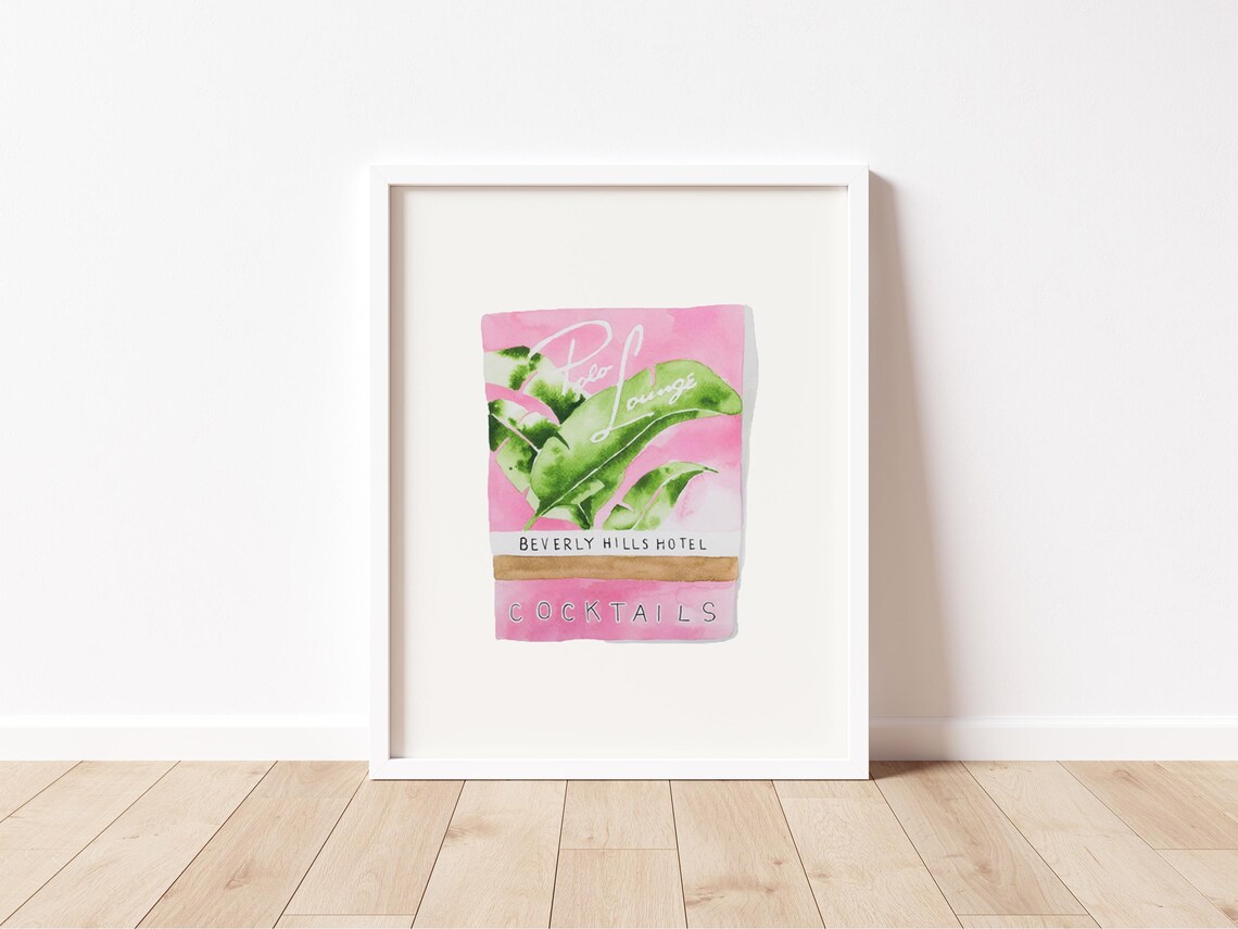 Polo Lounge Beverly Hills Hotel Cocktails Matchbox Art Print - Image 2
