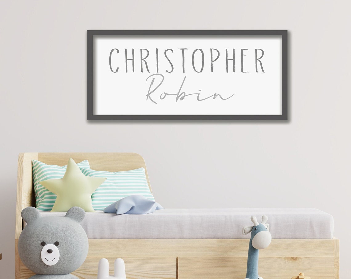 Christopher Robin Personalized Nursery Name Sign Decor Poster