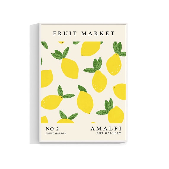 Lemon Fruit Market Wall Art Print Citrus Poster Food Dining Room Kitchen Vintage 1091