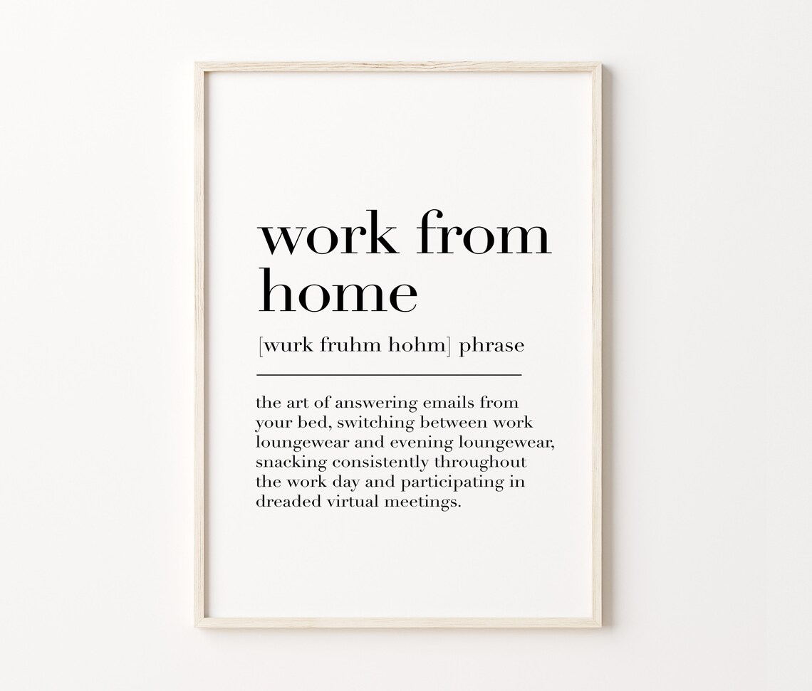 Work From Home Work From Home Print Work From Home Definition Home Office Sign Home Office Wall Decor Office Wall Art - Image 4