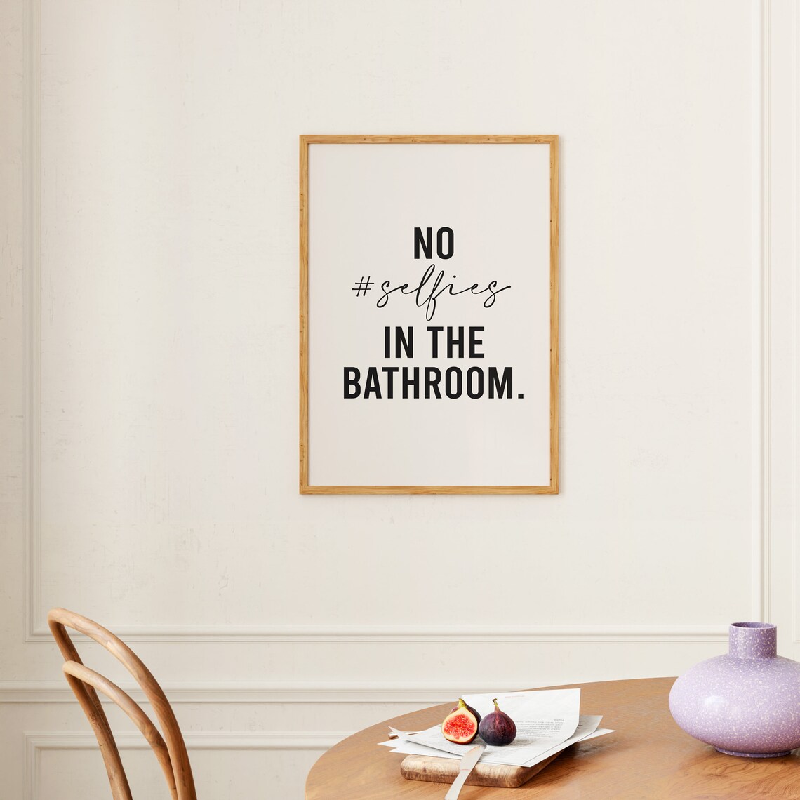 No Selfies In The Bathroom Bathroom Print Funny Bathroom Poster Bathroom Quote Print Bathroom Wall Decor Poster - Image 2