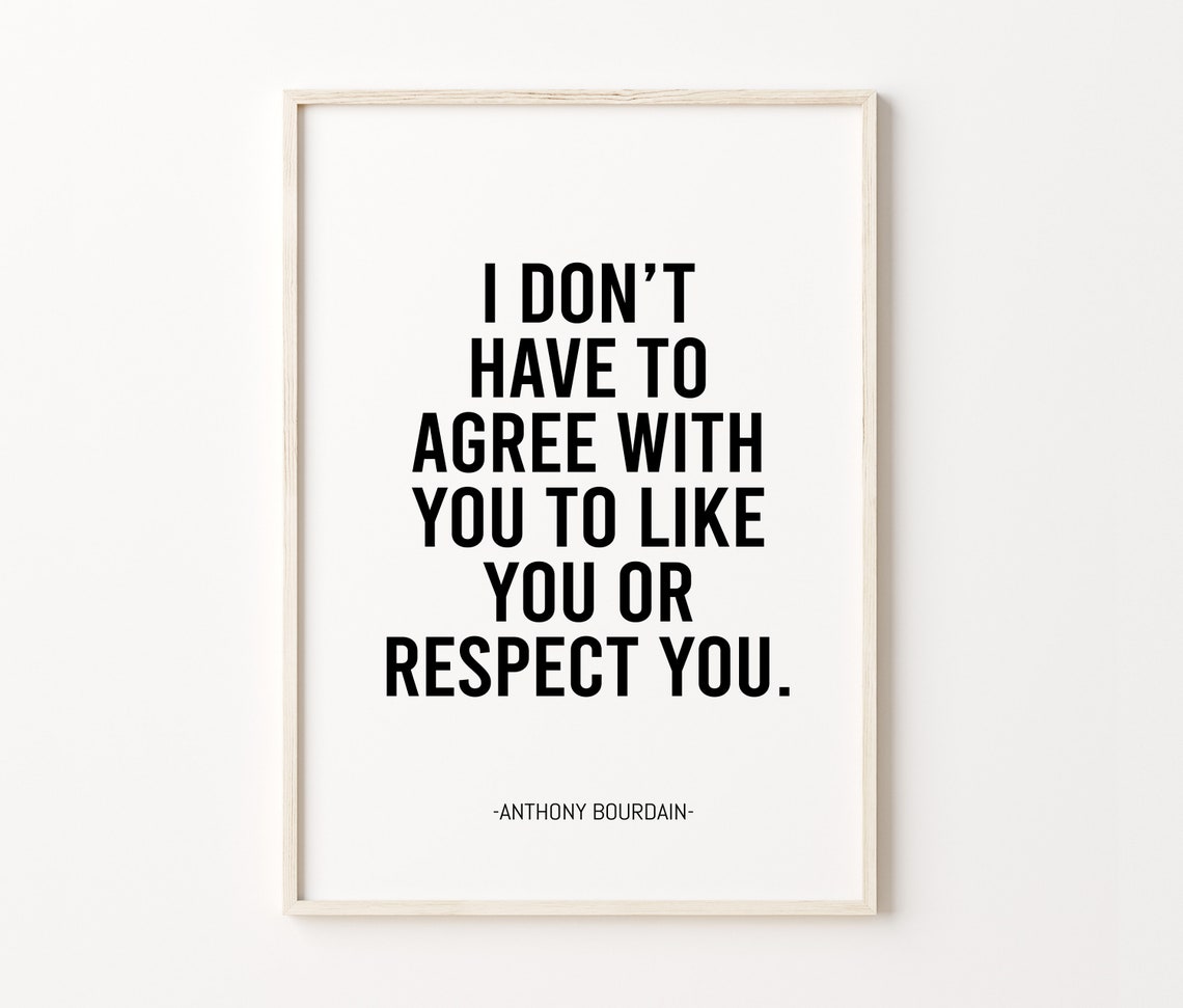 Anthony Bourdain Quotes Set Kitchen Respect Breakfast Poster - Image 4