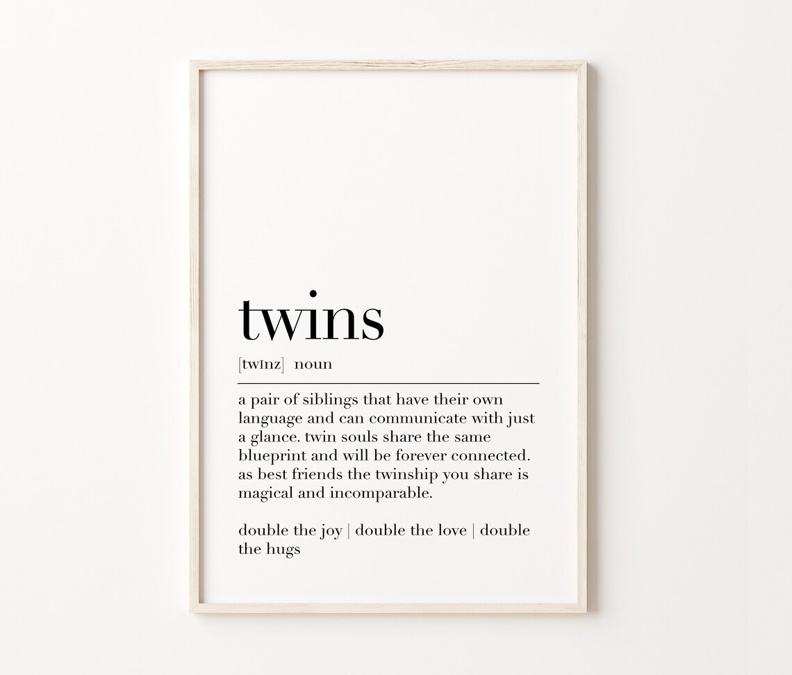 Twins Poster Gift For Twins Twins Definition Poster Twins Gift Twins Quote Twins Sign Twins Wall Art Dictionary Poster - Image 3