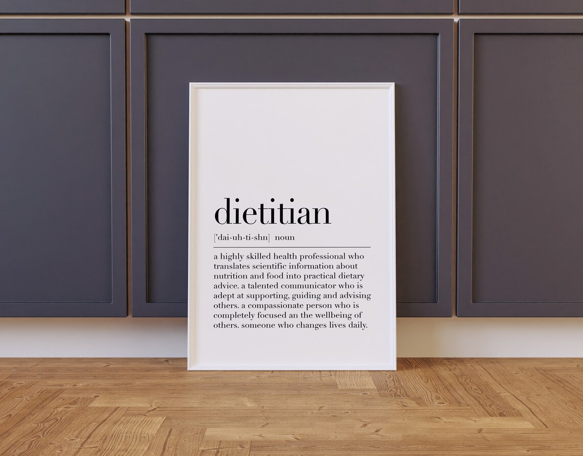 Dietitian Dietitian Print Dietitian Poster Dietitian Definition Print Dietitian Wall Decor Dietitian Gift Quote Print