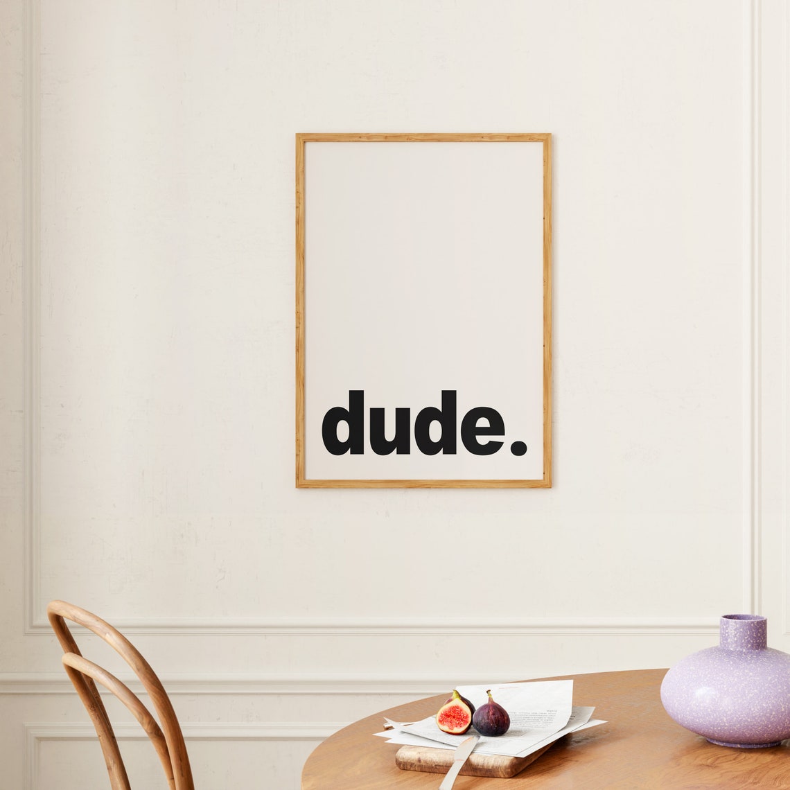 Dude Bold Black And White Minimalist Typographic Quote Poster - Image 2