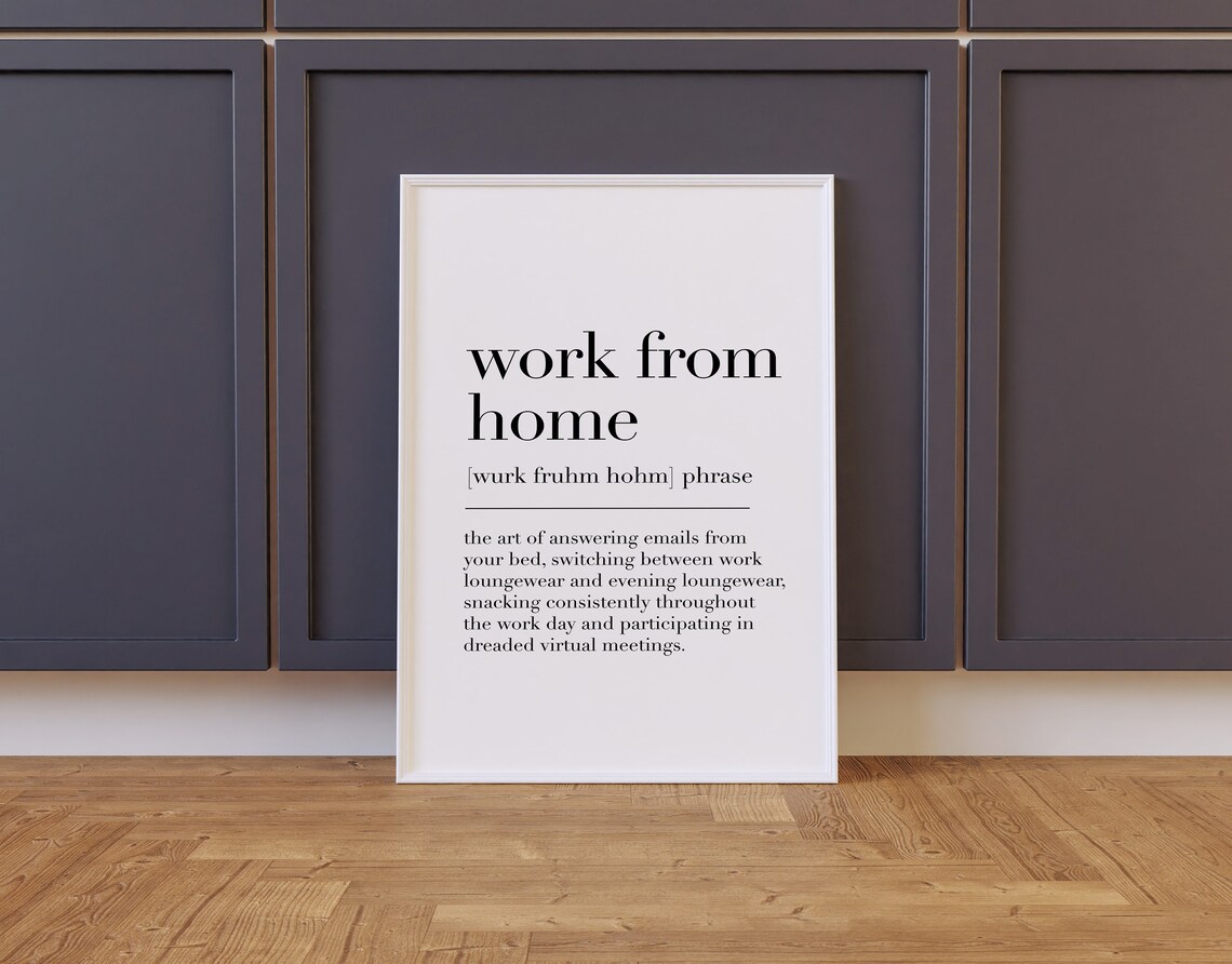 Work From Home Work From Home Print Work From Home Definition Home Office Sign Home Office Wall Decor Office Wall Art - Image 2