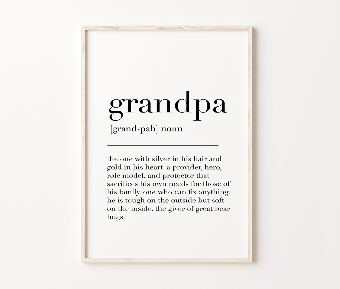 Grandpa Grandpa Print Grandpa Poster Grandpa Definition Grandpa Wall Decor Poster Gift For Grandfather Quote Print - Image 4