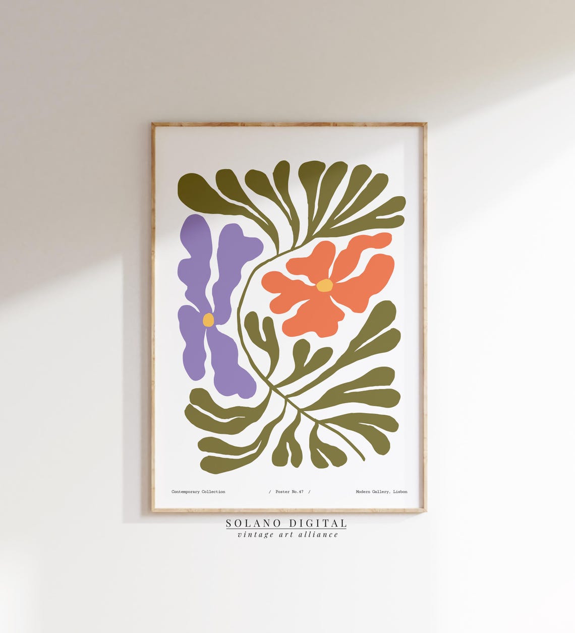 Modern Abstract Botanical Cut Out Flowers Matisse Style Poster