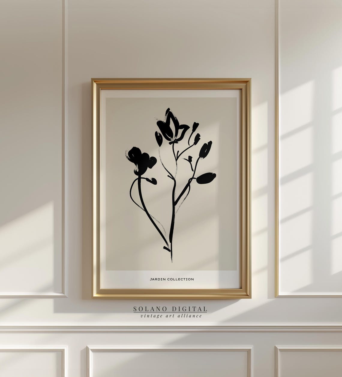 Black Ink Blossom Botanical Branch French Jardin Collection Poster