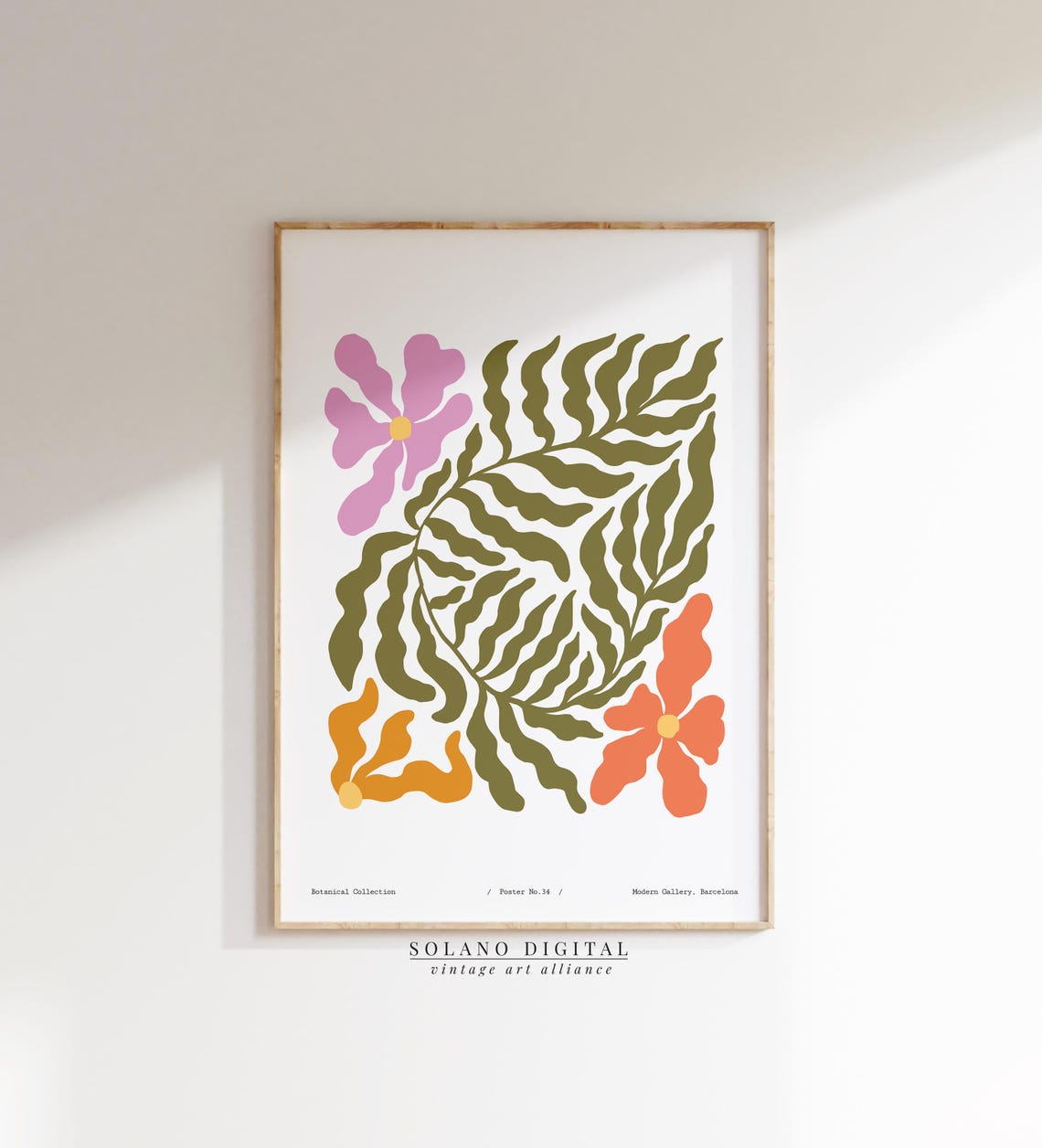 Botanical Wall Art Colorful Floral Poster Abstract Leaf And Flower Print Modern