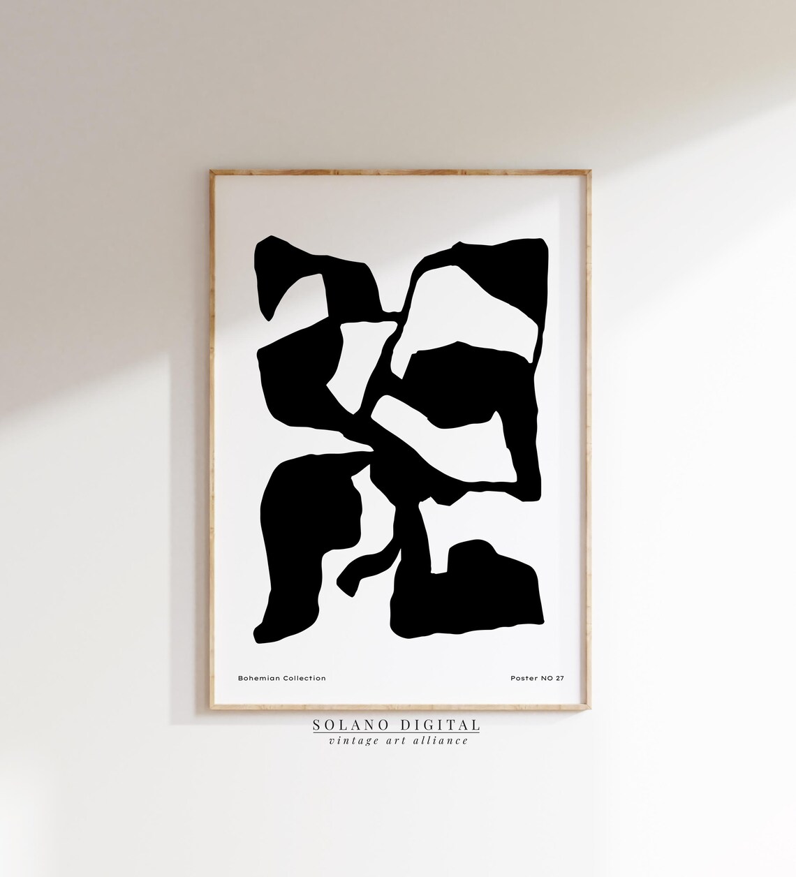 Bohemian Collection No 27 Black Abstract Shapes Modern Art Poster
