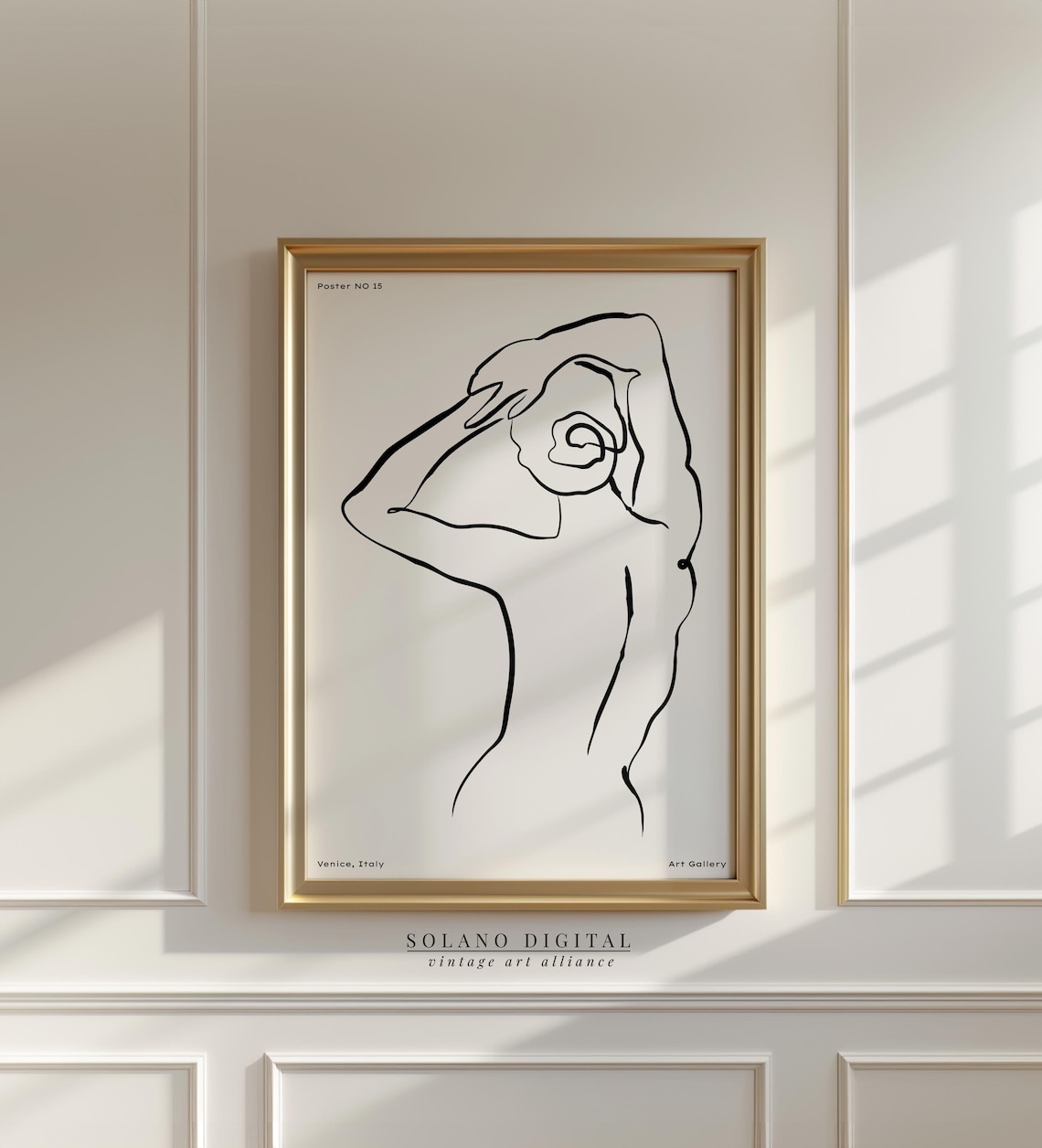 Abstract Female Line Art No. 15 Venice Italy Gallery Portrait Poster