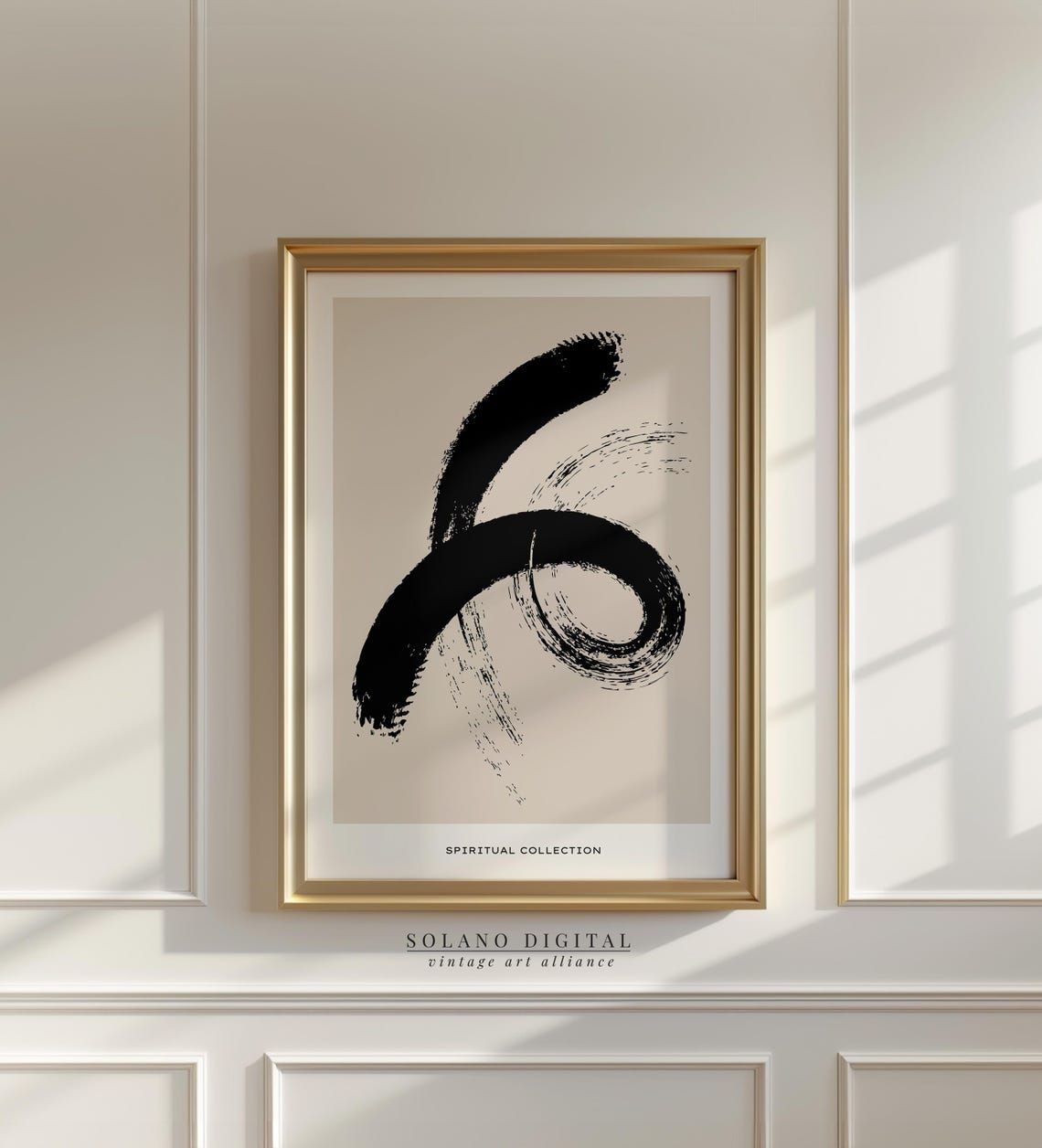 Zen Brushstroke Art Spiritual Abstract Wall Japanese Ink Print Minimalist Calligraphy Poster