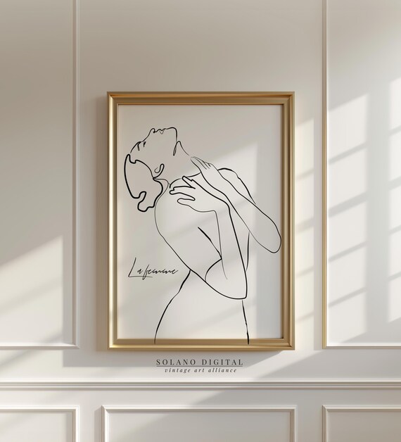 La Femme Minimalist Line Art Elegant Female Silhouette One Drawing Wall Decor Modern Feminine