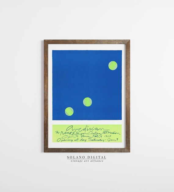Vintage Avedisian Tennis Ball 1965 Gallery Exhibition Poster